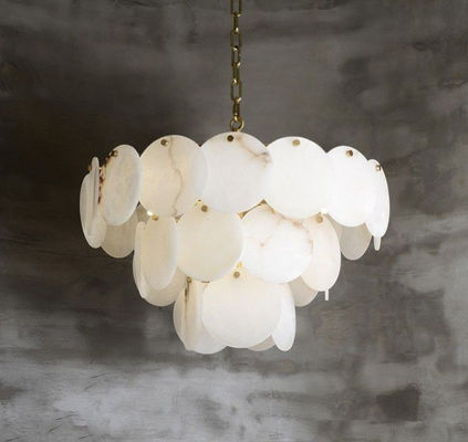 Modern aydınlatma armatürleri lüks restoran bar kapalı oturma odası için büyük mermer kandil basit alabaster kandil D60CM