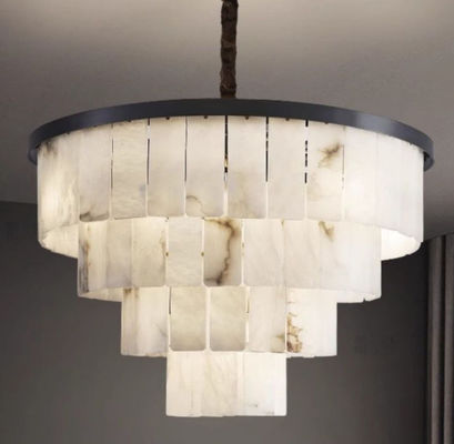 Nordic İspanyol Alabaster Salon Dekoratif Bakır Çanakkale Yuvarlak Led Mermer Tavan Lambaları Yatak Odası İçin Modern Tasarım