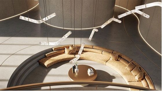 Modern Lüks LED Kolye Işık Fabrika Fiyatı Büyük Alabaster Şamdanı Tasarımcı Restoran Otel Ofis DIY Işık Donanımları