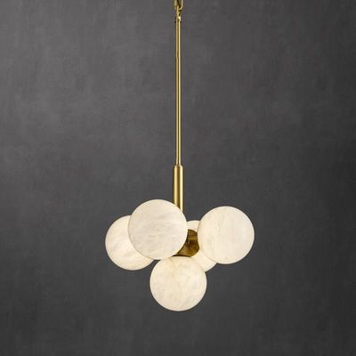 Modern yuvarlak alabaster asma lamba yemek odası oturma odası yatak odası lüks dekorasyon şamdanı