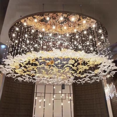 Profesyonel İç Dekorasyon Kristal Lamp String Modern Lüks Düğün Dekorasyonu Tavan Işığı