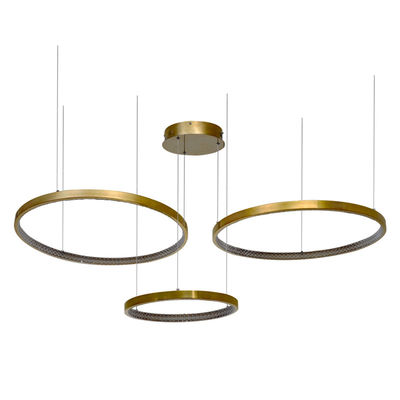 Modern Pendant Işıkları Oturma Odası Yemek Odası Daire Halka Akrilik Alüminyum Vücut LED Tavan Lampası Ev Metal Çağdaş