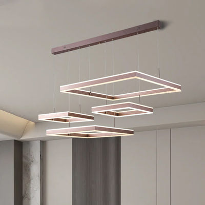 Modern Basit Kare Geometrik Sanat Yaratıcı Paslanmaz Çelik Çandelier
