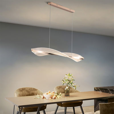 Yemek Yemek Modern Şube Akrilik Gölge Çerim Restoran için Asılı Altın Lamba Ev için LED Doğrusal Kolye Işık