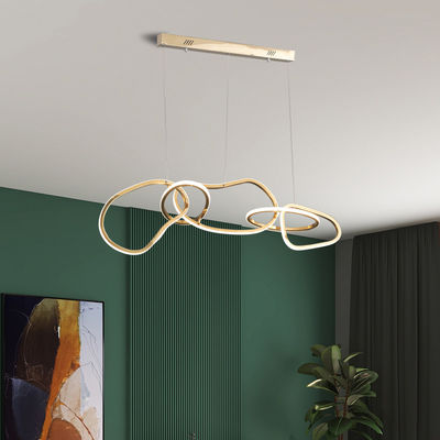 Altın Haç Yüzük Lamba Lüks Asılı Lambalar Modern LED Çember Yüzük Kolye Işıklar