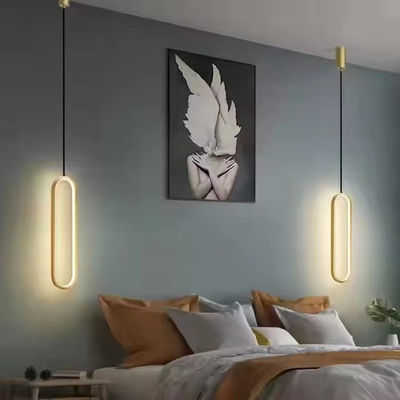 Modern Doğrusal Siyah Altın Kolye Işık Villa Dupleks Oturma Odası Yatak Odası Yemekhanesi Ev Dekorasyonu LED Çerim