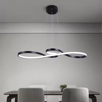 Daire Mutfak Adası Mininalist 50W Twist Pendant Light Çanakkale Siyah Luminaire Lustr Torsion Pendant Light