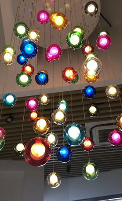 Merdiven Uzun Cam Topu Asılı Lamba LED Tavan Işığı Yaratıcı Ev Işıklandırması Modern Çerim