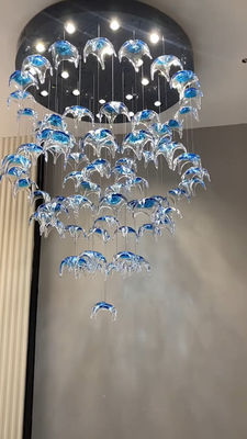 Glaze Art Okyanus Teması Cam Deniz Yıldızı Çandelier Yaratıcı Dekoratif Çandelier
