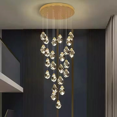 Otel Merdiven İç mekan Modern Lüks Kristal Çanakkale Kolye Işık LED Tavan Lamba Lamba boyutu 130*110mm