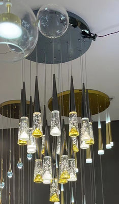 Nordic Light Lüks Gümüş Dağ Kristal Çerçeve Villa Duplex Merdiven