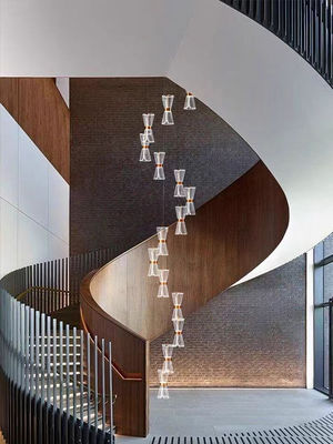Modern Duplex Merdiven Çandelieri Özel LOFT Daire Ve Otel Lobisi Işıklandırması