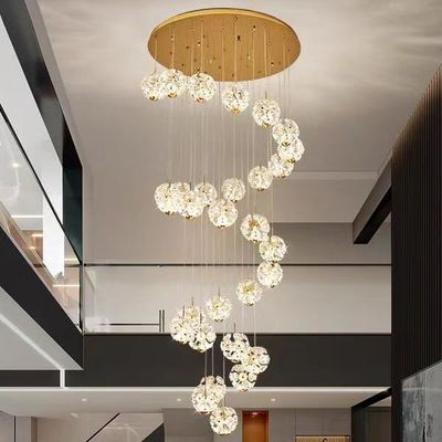 Modern Hotel Düğün Dekoru Kristal Salon Lamba D120mm Işık Kaynağı Ve 50000 Saat Yaşam Süresi Yuvarlak Kristal Çiçek Kolye Işık