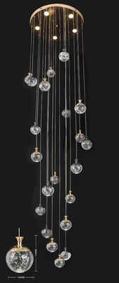 Apple Hanging Pendant Light Staircase Crystal Chandelier Yeni Villa Hollow Yüksek Oturma Odası Chandelier Döner Merdiven Uzun Chandelier