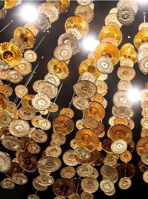 Lotus Yaprağı Cam Kolye Akrilik Çerim Yaratıcı Restoran Dekoratif Sanat Hava Dekorasyonu