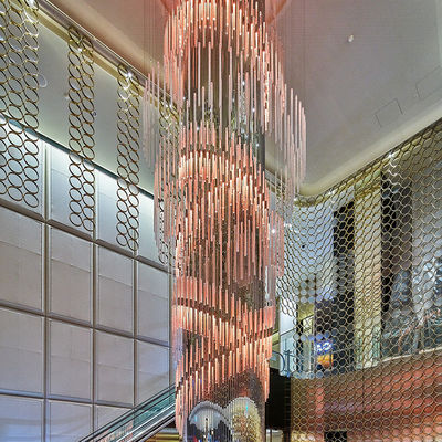 Yüksek Tavanlı Otel Lobisi Modern Kristal Çerçeve Cam Gölgesi ve AC 165-265V Giriş Voltajı
