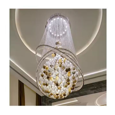 Özel Modern Lüks Büyük Yüksek Tavanlı Çok Renkli Asılı Cam Kristal Cam Çerimleri Oteller için Villalar
