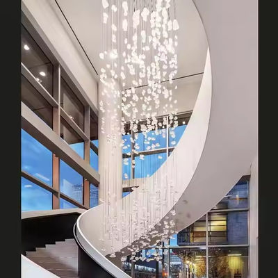 Büyük Cam Taş Işık Lüks Sanat Otel Merdiven Asma Lambası için Özel Numaralar