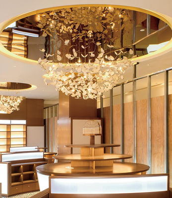 Otel Lobisi ve Ev İçin Büyük Foyer Landelier Modern K9 Kristal Kelebek Tasarımı Özel Boyutlu Ve Paslanmaz Çelik