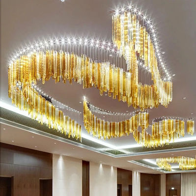Değiştirme Kontrolü İç dekorasyon için Modern Paslanmaz Çelik LED Çandelier Sıcak Beyaz Tavan Asma Profesyonel LED Cam