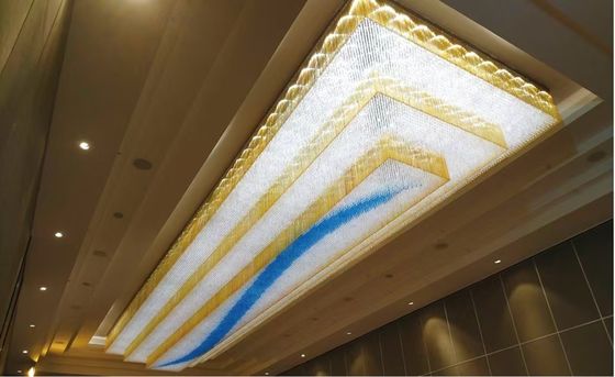 Büyük Boyutlu Dikdörtgen Özel Modern LED Parlaklık K9 Mühendislik Giriş Salonu Otel Kristal Şamdan