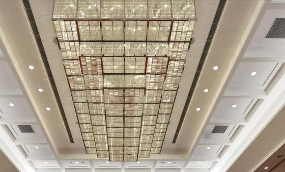 Modern Büyük Flush Dağı Düzgen K9 Kristal Çanakkale Lobisi Kolye Işık Ziyafet Salonu Çanakkale