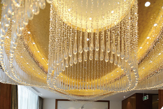 Otel Düğün Çağdaş İç Dekorasyon Modern LED Tavan Asılı Işık Villa Otel Merdiven Lüks Kristal Çanakkale