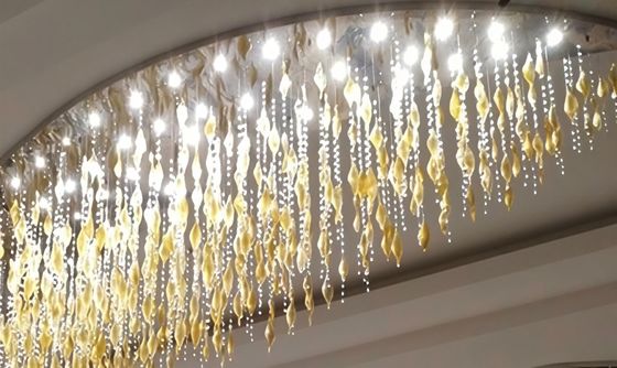 Led Çatı Çanakkale Lüks Sanat 1 Parça Cam Kolye Işık El Fırlatılmış Cam Çanakkale Altın Kristal Otel Villa Özel Modern