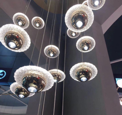 Yaratıcı Uçan Tabak Dekorasyon Yatak odası Yatak tarafı LED Pendant Lamp Modern Altın Yemek odası bar LED Pendant Light