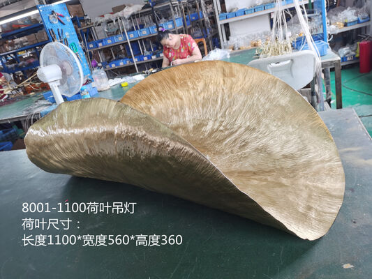 Ev Dekorasyonu Modern Bakır Lotus Yapraklı Çerçeve Lüks Tasarımcı Sanat Restoran için Işık Giyim Dükkanı Kolye Işıkları