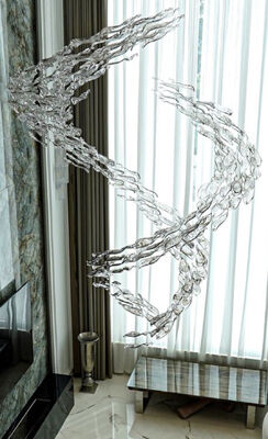 Modern Moda Gölge Projesi Avizeler Cam Avize Işık Büyük Otel Ziyafet Salonu Aydınlatması