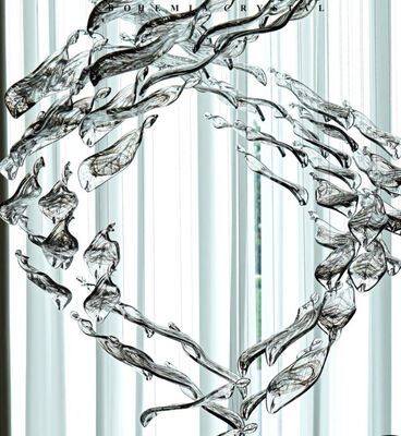 Yaratıcı Otel Lobisi Villa Banket Salonu Mühendislik Kristal Özel Lamba Dekorasyon Spiral Cam Yaprak Aksesuarları