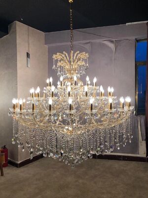 Waterproof Crystal Candle Chandelier LED E14 Pendant Light For Porch Villa Living Room