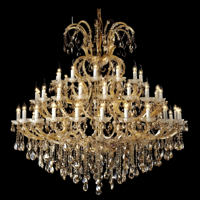 Ceiling Mounted Extra Large Chandelier 24K Golden Malachite Pendant Light For High End Commercial Lobby